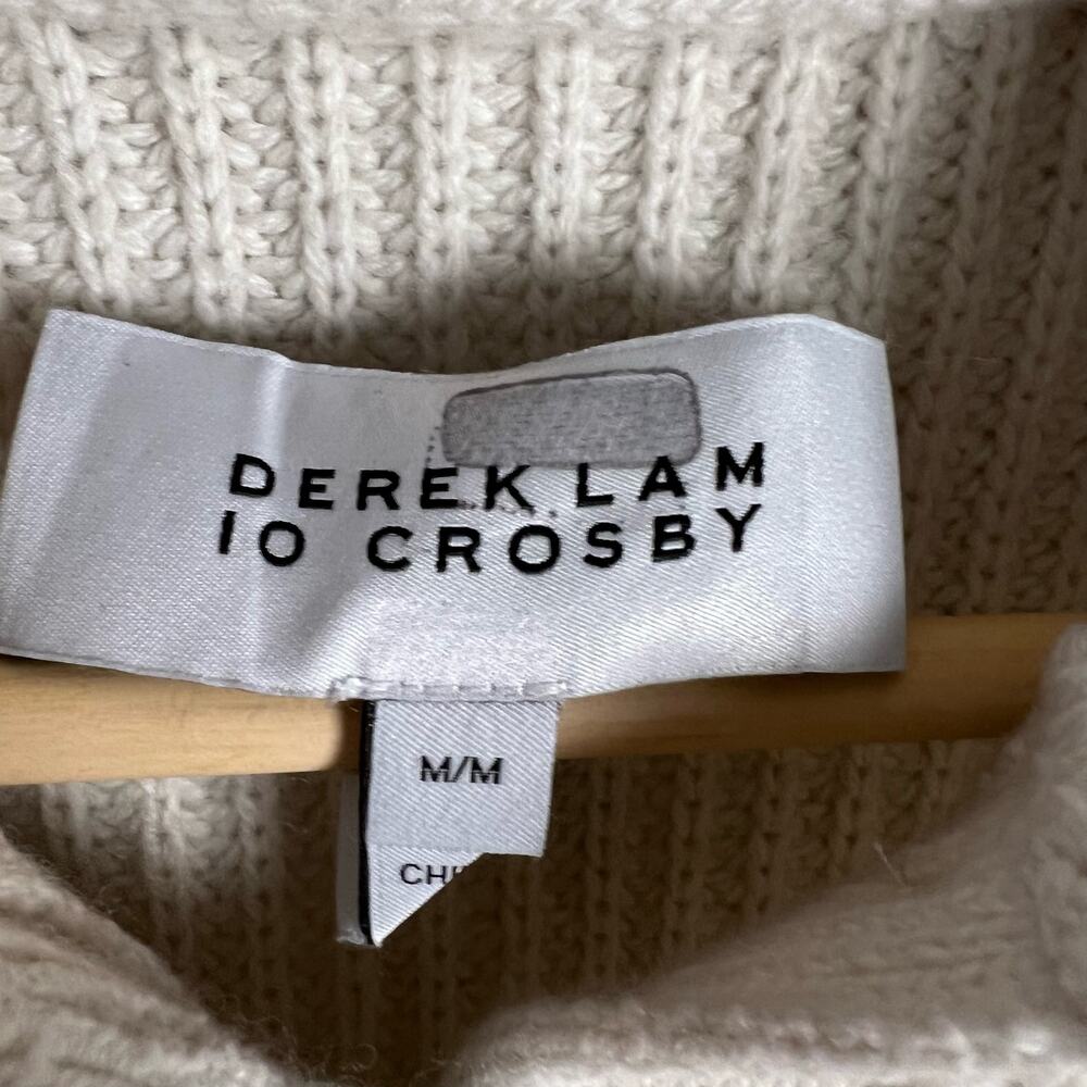 Derek Lam 10 Crosby Noelia Ivory Collared Ruffle Pullover Sweater Size M - Picture 12 of 13